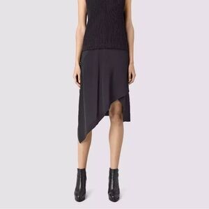 All Saints Black Asymmetrical Skirt
